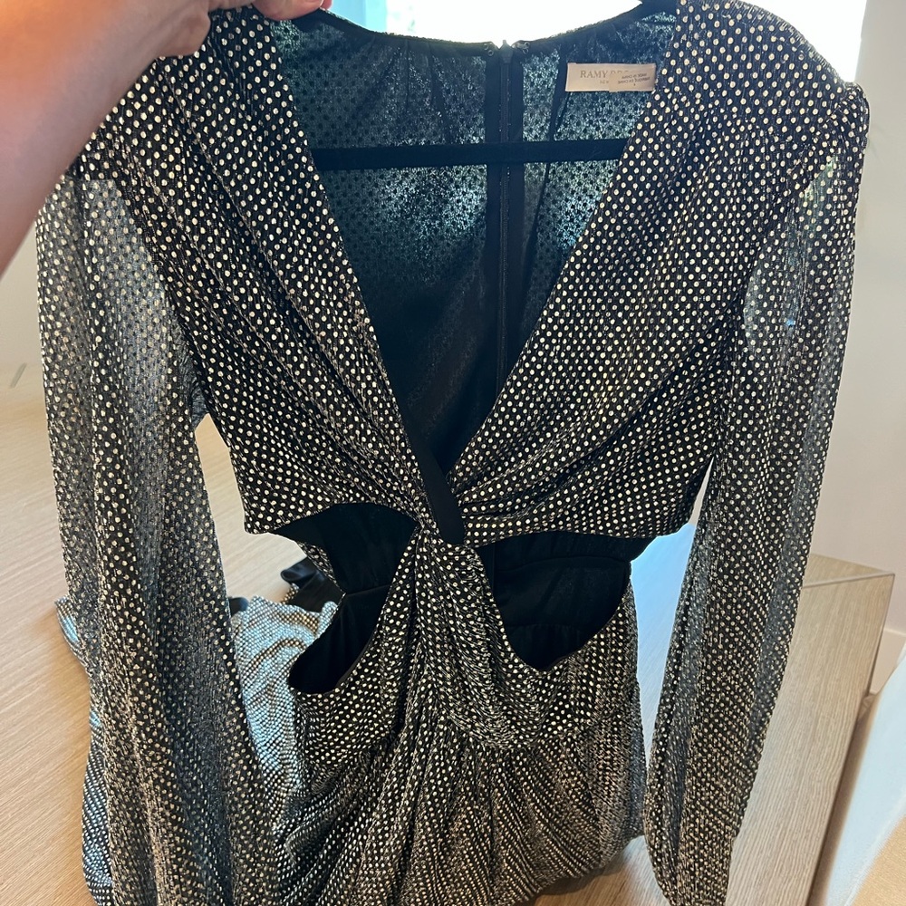 Ramy Brook Black Dress with Silver Dots - Picture 2 of 6